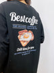 2311026 GL Embroidery Back Print Pullover - BLACK