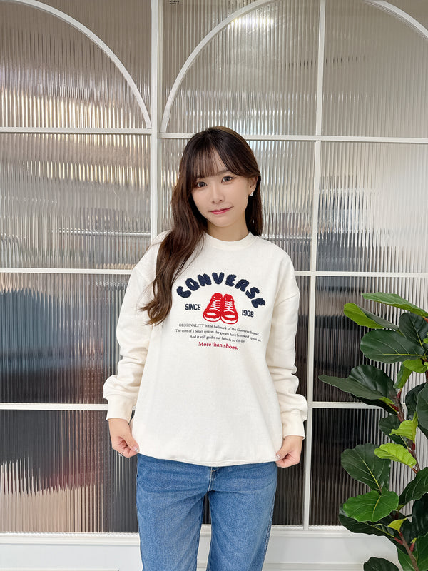 2511024 CONS Bubble Letters Pullover - White