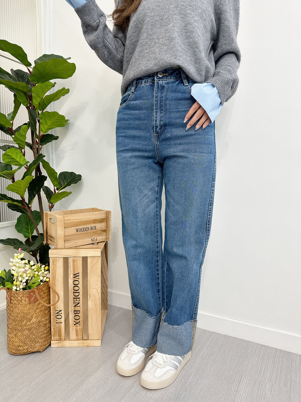 2511014 MOM Roll-up Denim Pants