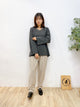 2310084 MAI V neck Pearls Top - GREY