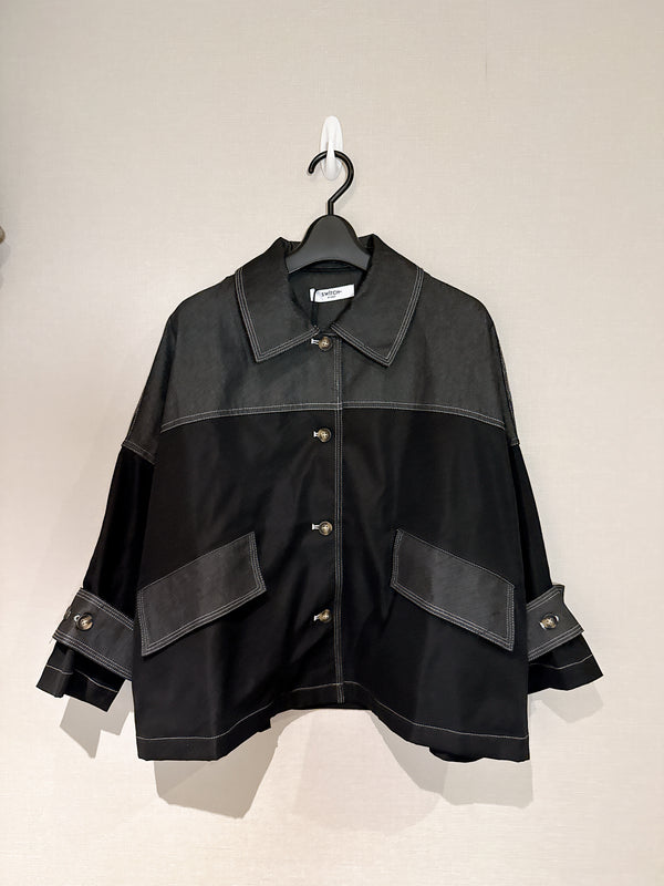 2509208 SW Patchwork Denim Outer - Black