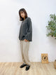 2310084 MAI V neck Pearls Top - GREY