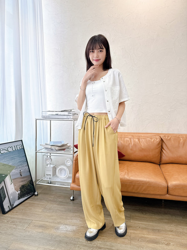 2505013 JF Drawstring Straight Pants - Yellow