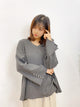 2310084 MAI V neck Pearls Top - GREY