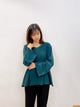 2310084 MAI V neck Pearls Top - GREEN