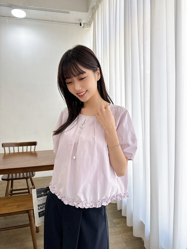 2505029 JF Ruffle Hem Top - Purple