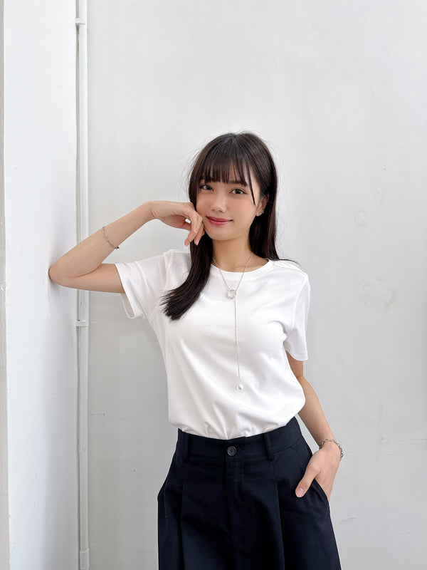 2505001 JF Round Neck Basic Tee - White