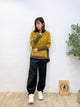 2310100 MY Scheme Ribbed Dolman Pullover - MUSTARD