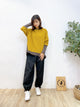 2310100 MY Scheme Ribbed Dolman Pullover - MUSTARD