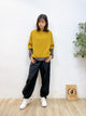 2310100 MY Scheme Ribbed Dolman Pullover - MUSTARD