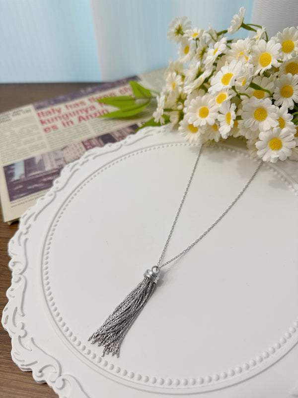 2505041 JF Silver Tassel Necklace