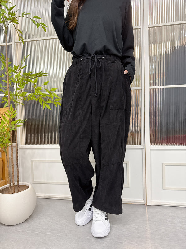 2511013 MO Corduroy Fatigue Pants - Black