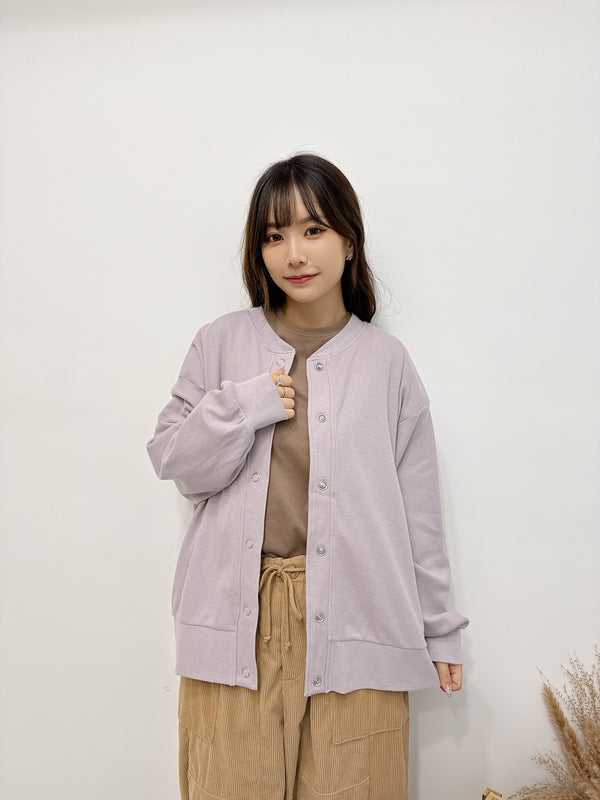 2511025 AT Waffle Button Cardigan - Pink