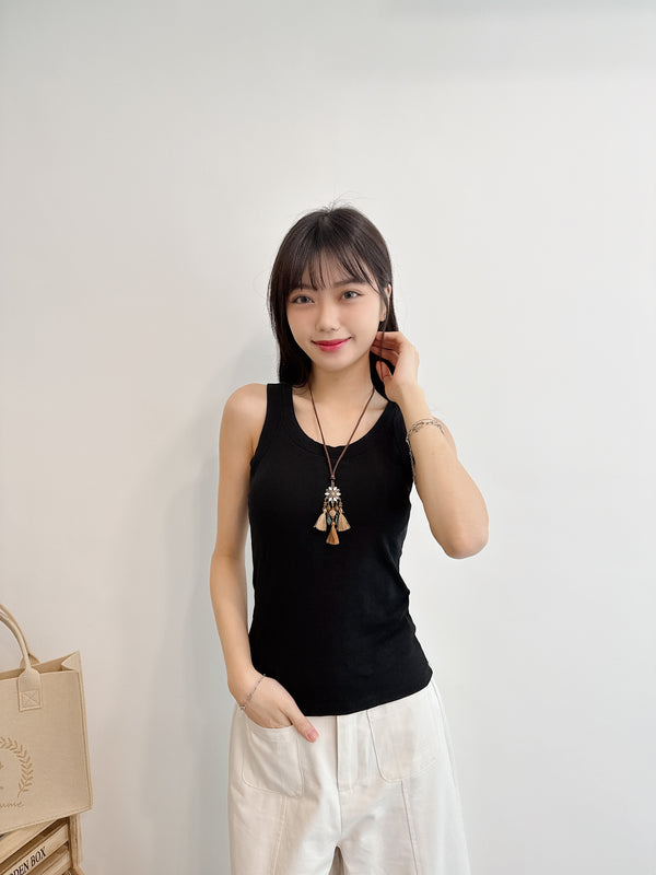 2505019 JF Rib Tank Top - Black