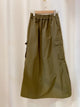 2308109 LUP Side Pocket and Pleats Skirt - GREEN