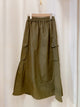 2308109 LUP Side Pocket and Pleats Skirt - GREEN