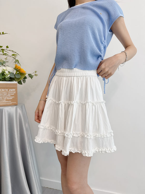 2505031 JF Ruffle Tiered Skirt - White