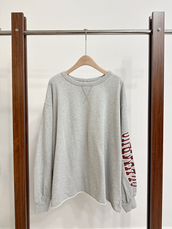 2511036 LUP Voluminous Sleeves & Logo Top - Grey