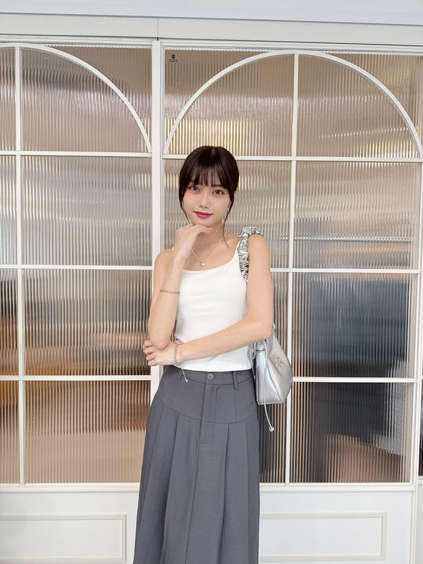 2505021 JF Padded Cropped Tank Top - White
