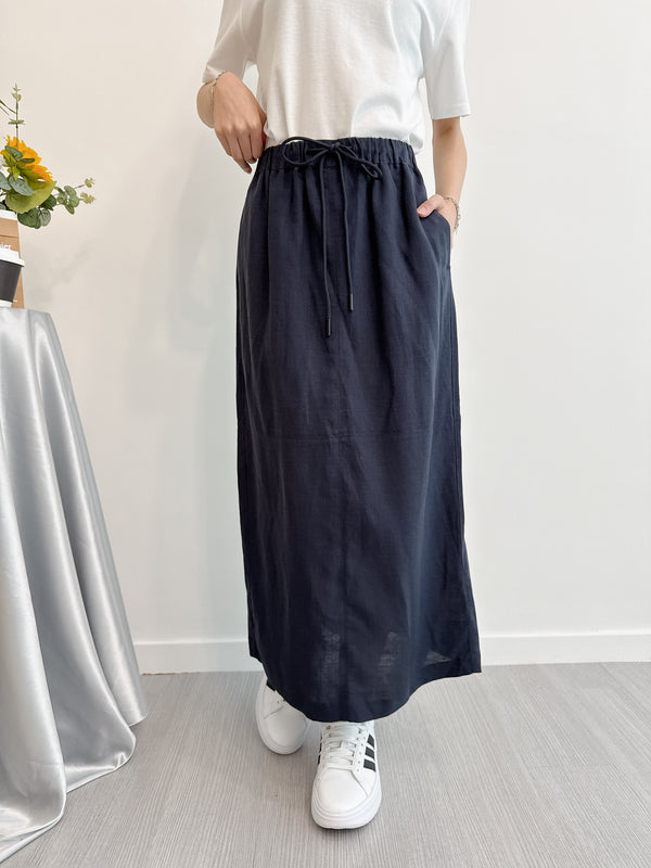 2505015 JF Linen Skirt - Navy