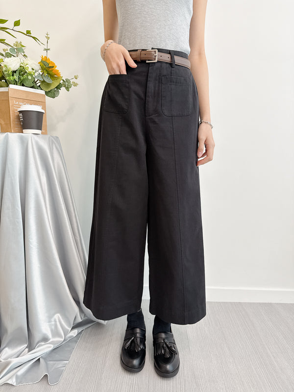 2505026 JF Belted Cropped Pants - Black