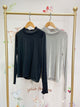 2310004  High Neck Rib Tee - BLACK