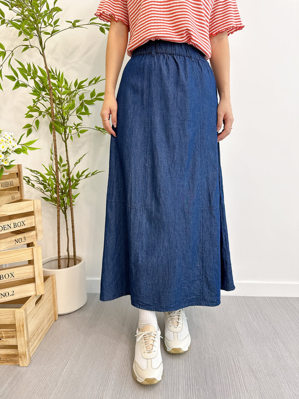2505070 OS A-line Denim Skirt - Navy
