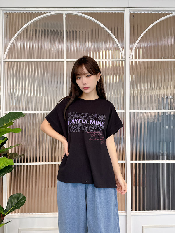 2505058 LUP French EMB Logo Tee - Black