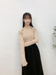 2309071 BAB Flare Long Sleeves Rib Tee - BEIGE