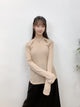 2309071 BAB Flare Long Sleeves Rib Tee - BEIGE