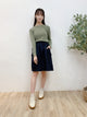 2309086 JP Ruffle Collar Rib Tee - GREEN