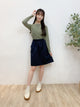 2309086 JP Ruffle Collar Rib Tee - GREEN