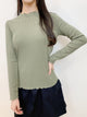 2309086 JP Ruffle Collar Rib Tee - GREEN