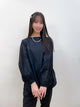 2308058 SK 2-way Sleeves Lace Blouse - BLACK
