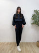 2308058 SK 2-way Sleeves Lace Blouse - BLACK