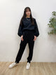2308058 SK 2-way Sleeves Lace Blouse - BLACK