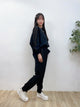 2308058 SK 2-way Sleeves Lace Blouse - BLACK