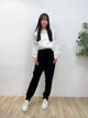 2308058 SK 2-way Sleeves Lace Blouse - WHITE