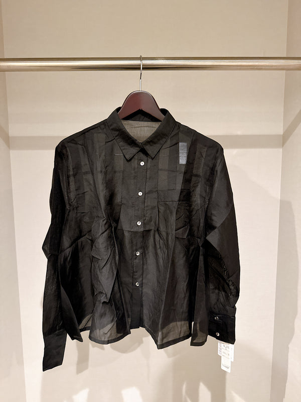 2507080 MAI Tencel Sheer Shiny Shirt - Black