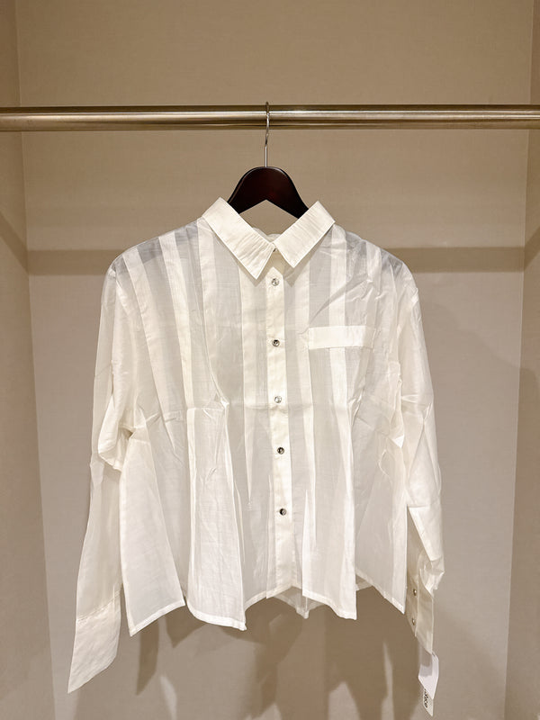 2507080 MAI Tencel Sheer Shiny Shirt - White