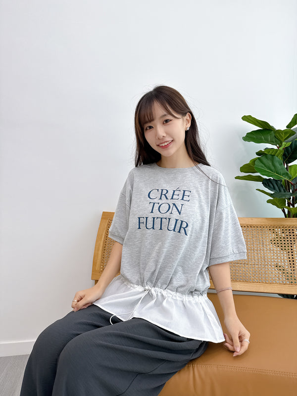 2508012 GP Drawstring Docking Logo Top - Grey