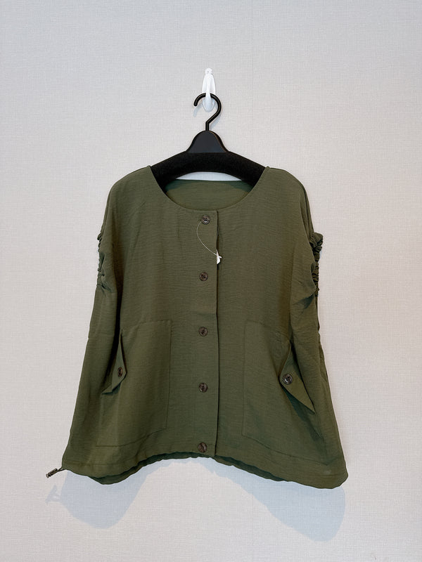 2507129 EV Buttons Sleeveless Outer - Green