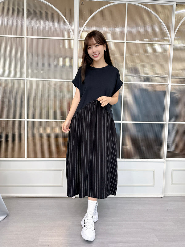 2505060 LUP Linen Blend Stripe OP - Black