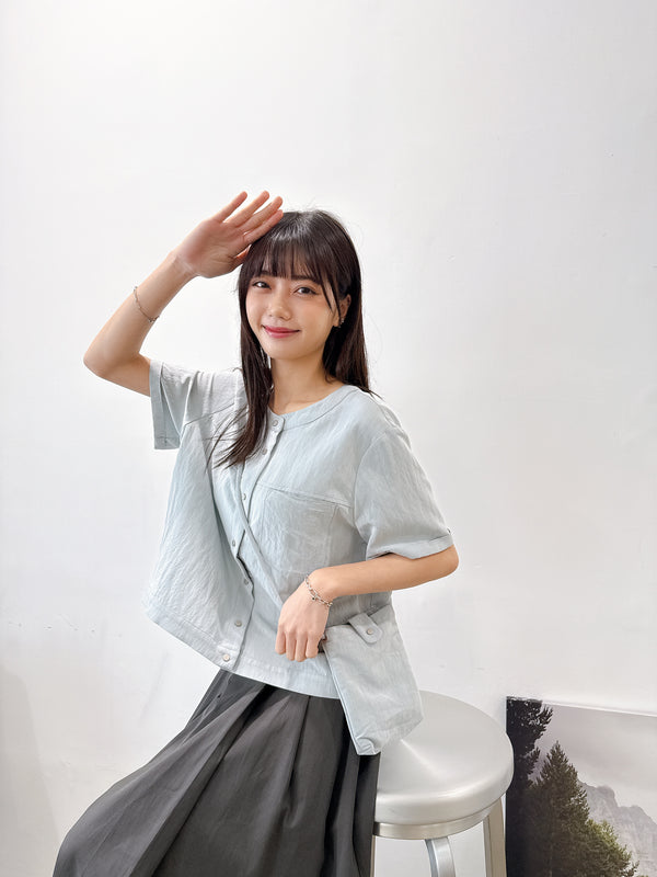 2505024 JF Sheer Jacket with Bag - Blue