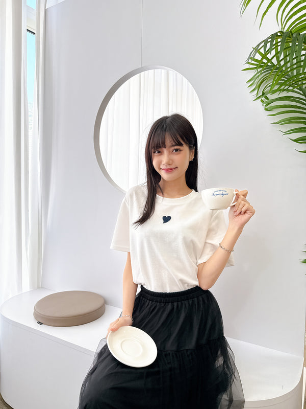 2505004 JF Heart EMB Tee - White