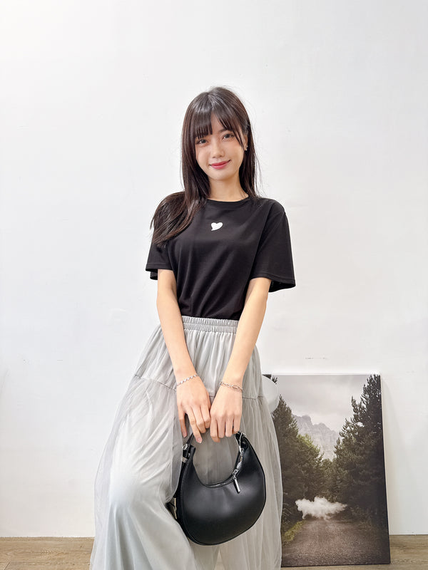 2505004 JF Heart EMB Tee - Black