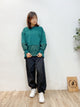 2310112 LUP MiX Fabric Hem & Sleeves Pullover - GREEN