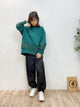 2310112 LUP MiX Fabric Hem & Sleeves Pullover - GREEN