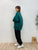 2310112 LUP MiX Fabric Hem & Sleeves Pullover - GREEN