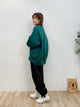2310112 LUP MiX Fabric Hem & Sleeves Pullover - GREEN